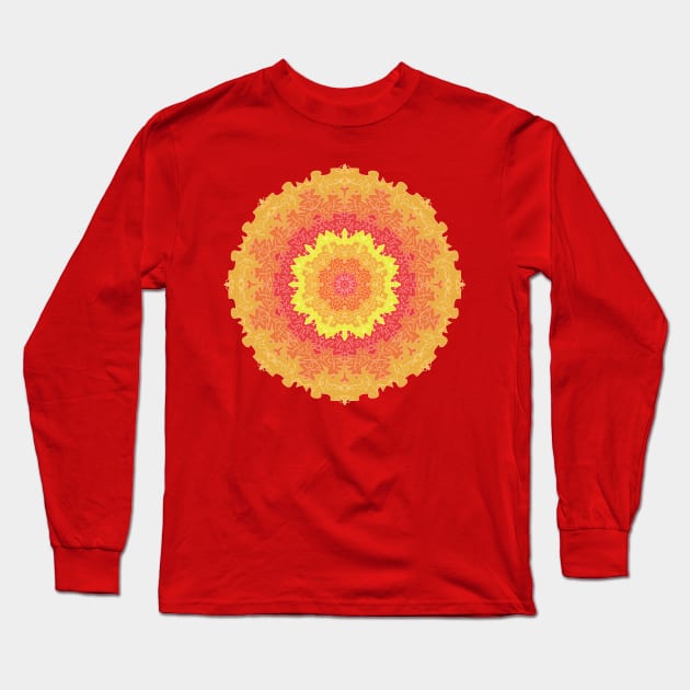 Fiery Mandala Long Sleeve T-Shirt by Emberpixie